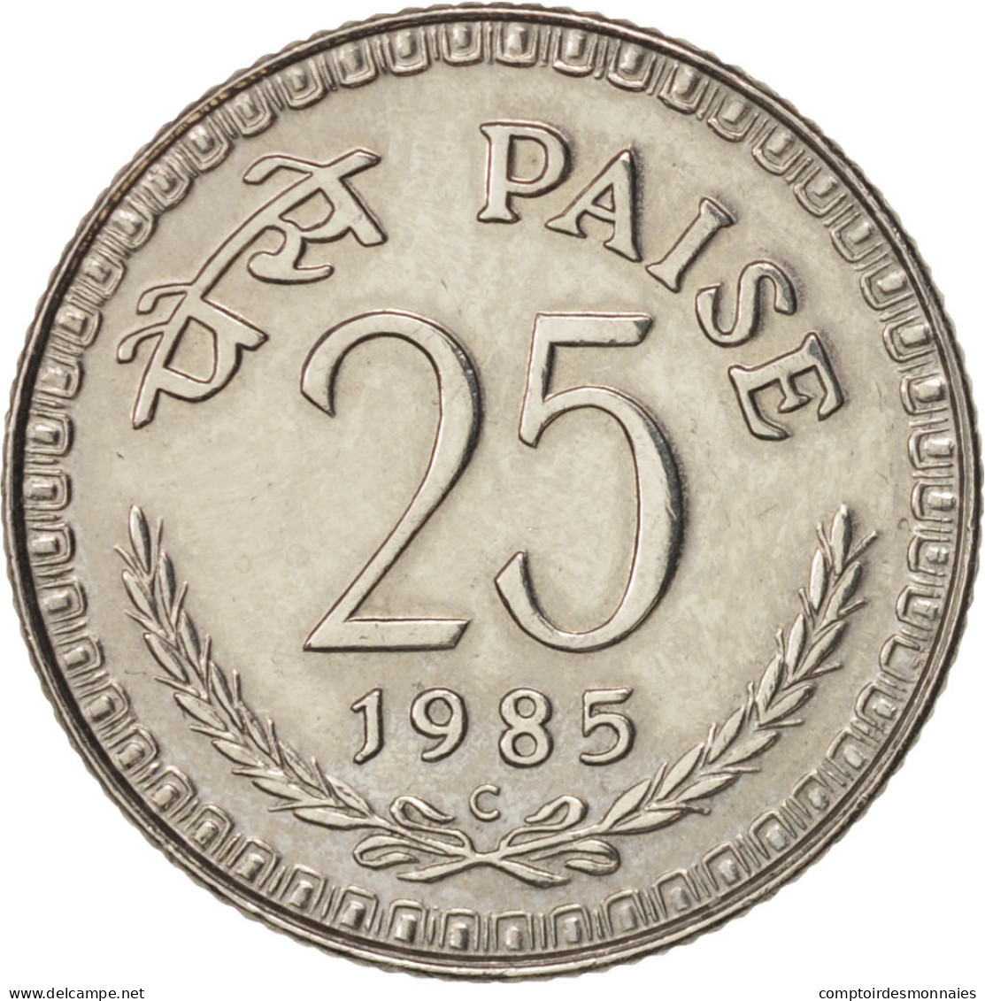 Monnaie, INDIA-REPUBLIC, 25 Paise, 1985, Calcutta, TTB+, Copper-nickel, KM:49.1 - Inde