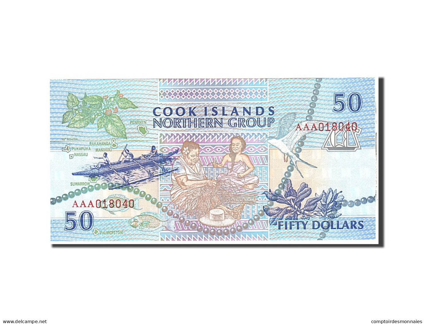 Billet, Îles Cook, 50 Dollars, 1992, Undated, KM:10a, NEUF - Cook