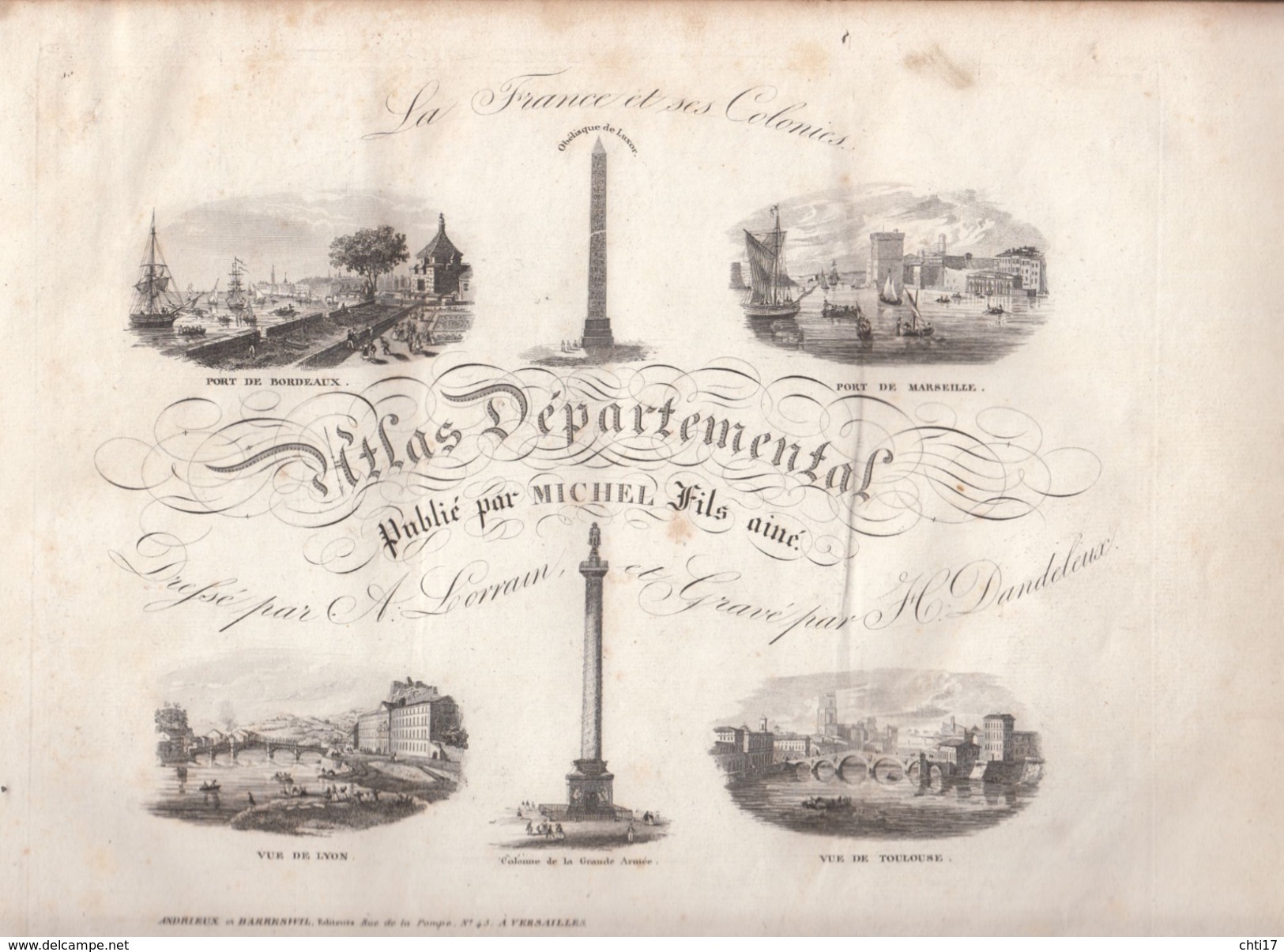 ATLAS DEPARTEMENTAL / 1830 / 1 CARTE"  OISE "  BEAUVAIS CLERMONT SENLIS COMPIEGNE / EDITEURS ANDRIEUX ET BARRESWILL - Cartes Géographiques