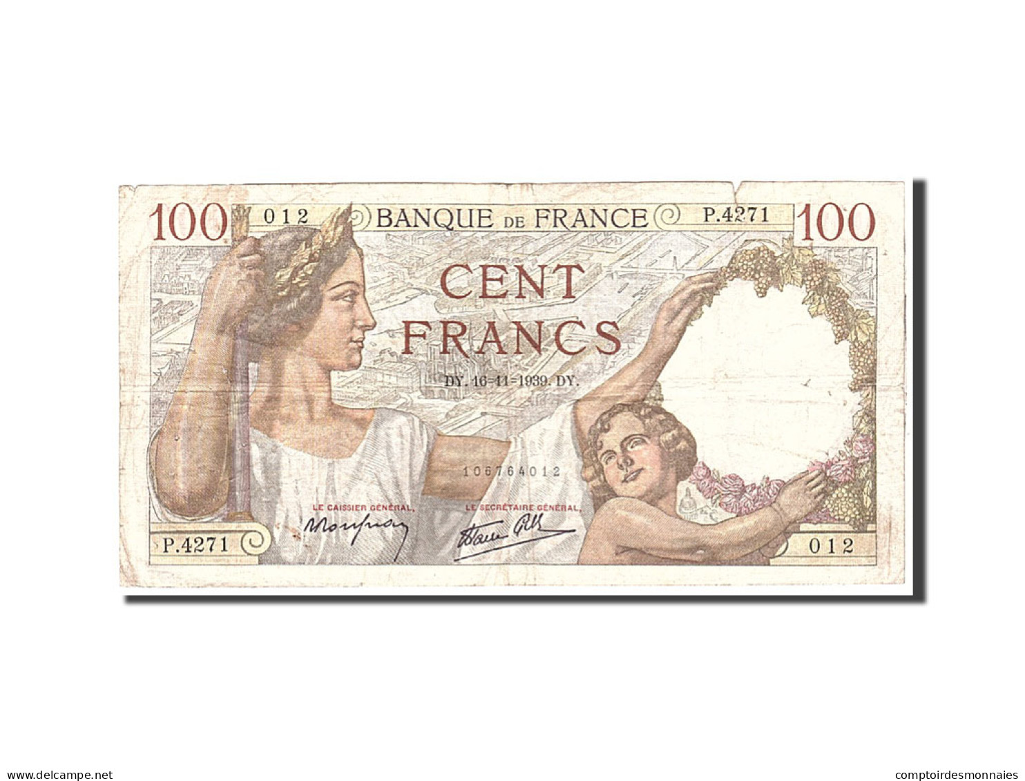 Billet, France, 100 Francs, 1939, 1939-11-16, TB+, Fayette:26.15, KM:94 - 100 F 1939-1942 ''Sully''