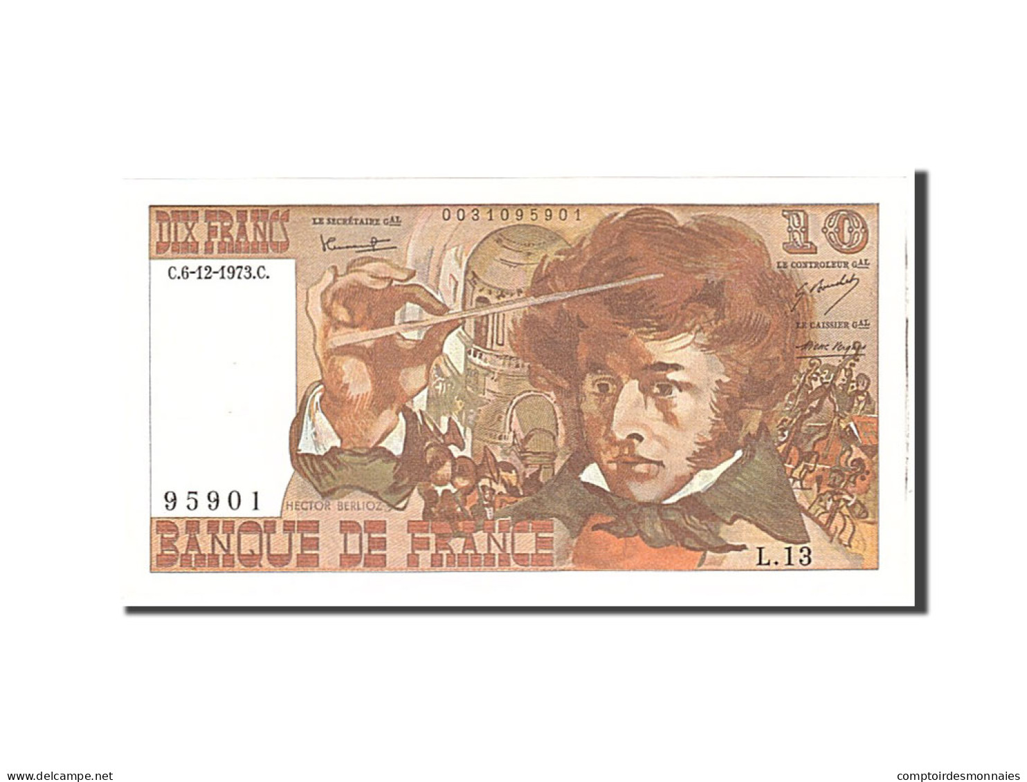 Billet, France, 10 Francs, 1973, 1973-12-06, SPL, Fayette:63.2, KM:150a - 10 F 1972-1978 ''Berlioz''