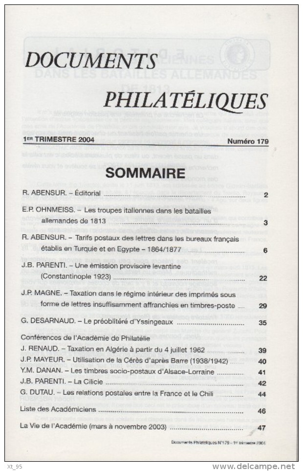 Documents Philateliques - Numero 179 - Voir Sommaire - Autres & Non Classés