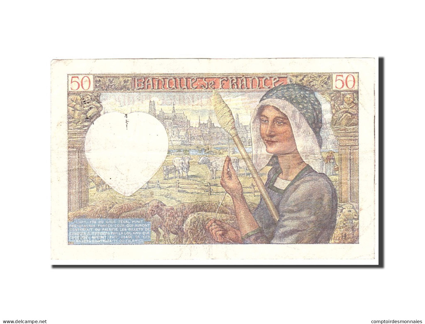 Billet, France, 50 Francs, 1940, 1940-06-13, TTB, Fayette:19.1, KM:93 - 50 F 1940-1942 ''Jacques Coeur''