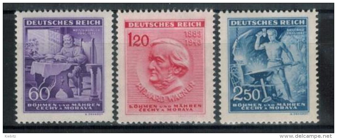 BÖHMEN&MÄHREN 1943 - MiNr: 128 - 130   Komplett  **/MNH - Unused Stamps