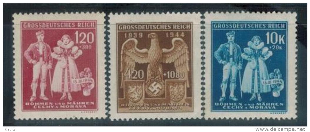 BÖHMEN&MÄHREN 1944 - MiNr: 133 - 135   Komplett  **/MNH - Unused Stamps