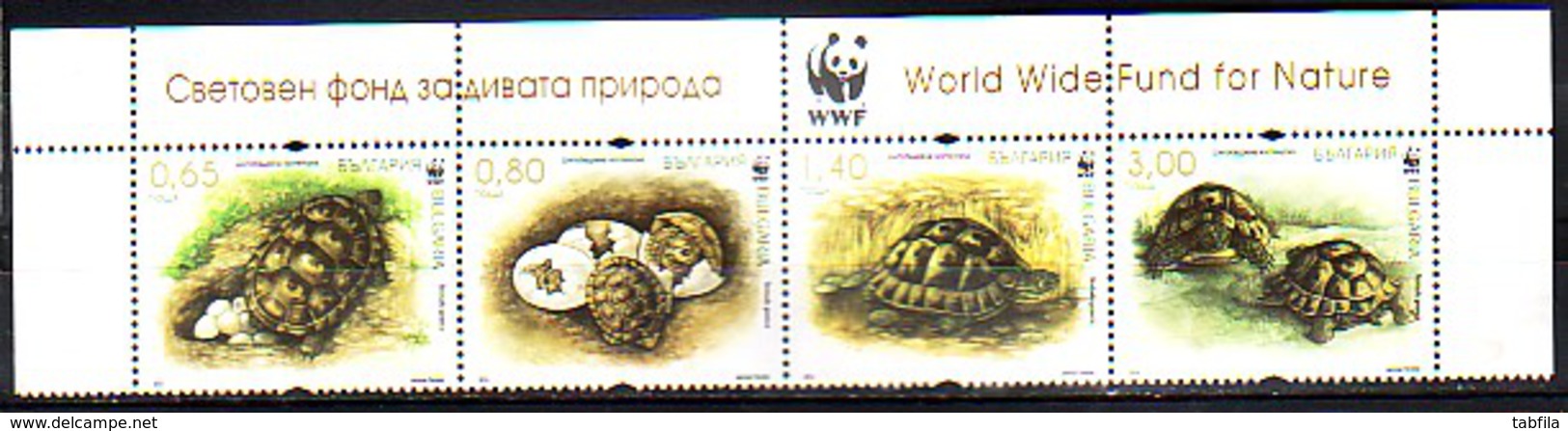 BULGARIA / BULGARIE - 2016 - WWF - Fauna - Tortues / Turtes - 4v** Band - Unused Stamps