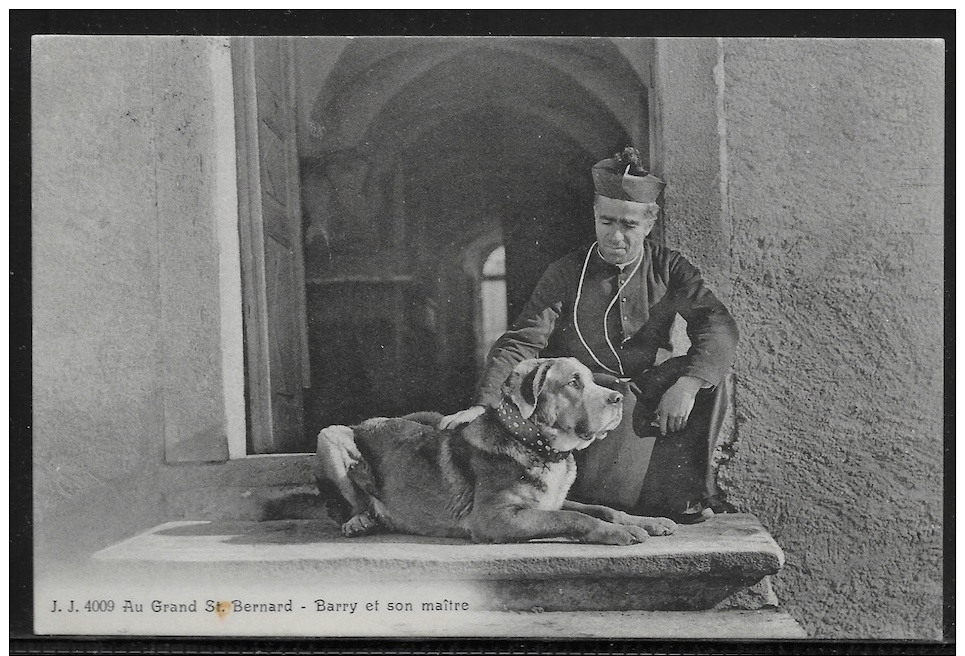 CPA - Voyagée - Au Grand St.Bernard - Barry Et Son Maître - Autres & Non Classés