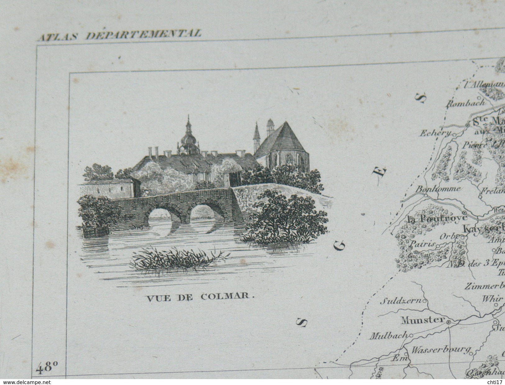 ATLAS DEPARTEMENTAL / 1830 / 1 CARTE " HAUT RHIN "  COLMAR BELFORT ALTKIRCH / EDITEURS ANDRIEUX ET BARRESWILL - Cartes Géographiques