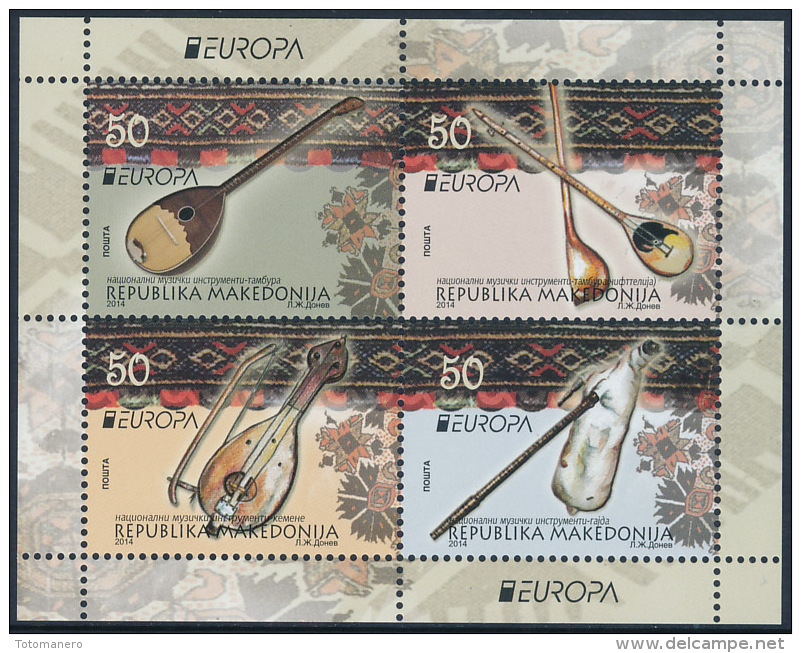 MACEDONIA/Mazedonien EUROPA 2014 "National Music Instruments" Sheetlet From Booklet** - 2014