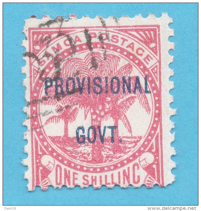 SAMOA N° 34 (YT) 1899 1 S. ROSE SURCHARGE PROVISIONAL GOVT. OBLITERE - Samoa