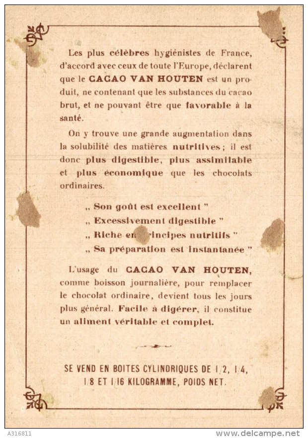 Chromos  CACAO VAN HOUTEN  LE PESAGE DES VAEUX POUR LA BOUCHERIE - Van Houten