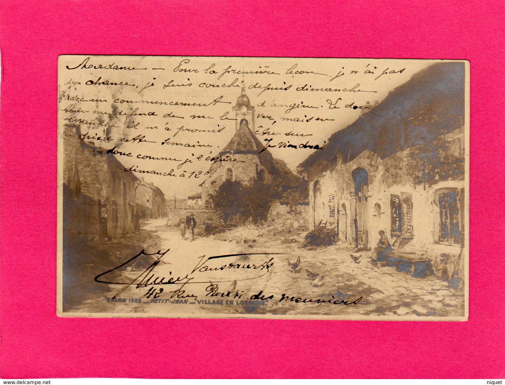 SALON 1903, PETIT-JEAN, "Village En Lorraine", Animée, Précurseur, (SPA) - Lorraine
