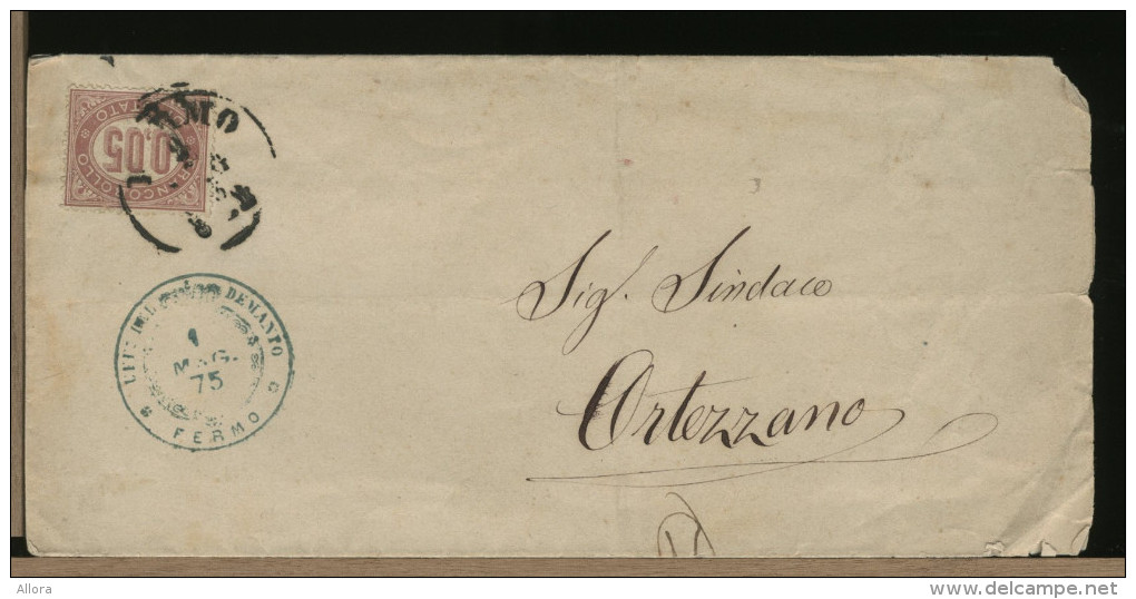 ITALIA - REGNO - 0,05 LACCA - Lettera Da FERMO A ORTEZZANO  1875 - Storia Postale