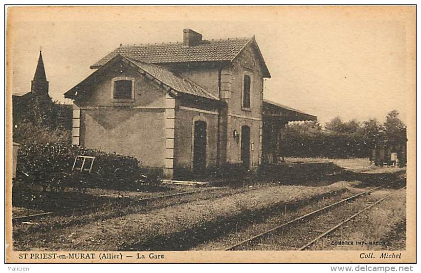 -ref-N157 - Allier - Saint Priest En Murat - St Priest En Murat - La Gare - Gares - Lignes De Chemins De Fer - - Autres & Non Classés