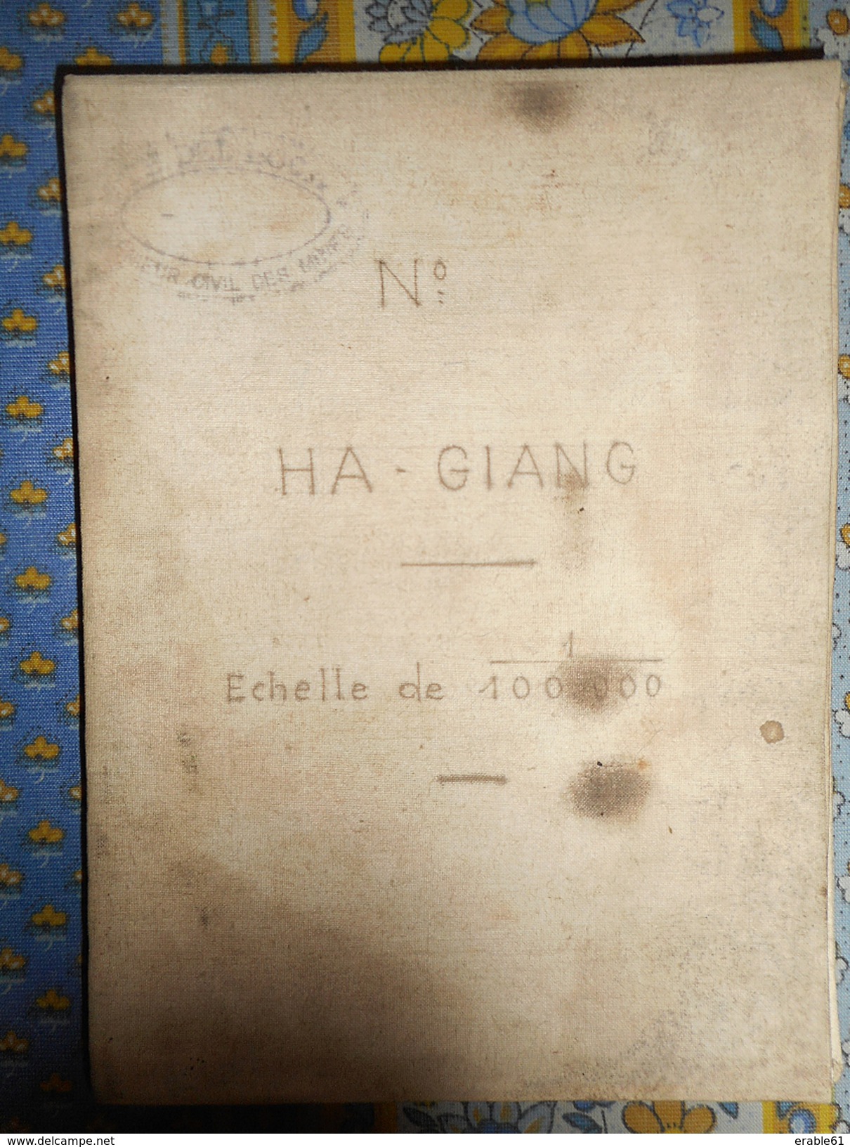 CARTE TOILEE VIET NAM HA GIANG NORD EST Echelle 1/100000 Tampon Ingenieur Des Mines 19 Eme Ou Debut 20 Eme - Cartes Topographiques