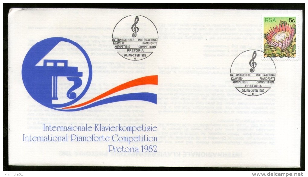 South Africa 1982 International Pianoforte Competition Music Special Cover 16281 - Musique