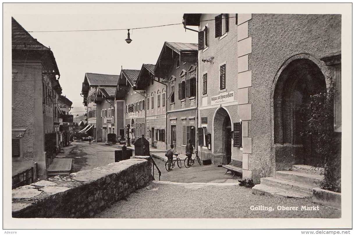 GOLLING - Oberer Markt, Fotokarte 1932, Kunstanstalt C.Jiruschek, Salburg - Golling
