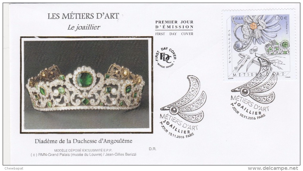 FDC 2016  - Les Métiers D´Art - Le Joaillier  - 1er Jour Le 10.11.2016 à Paris - 2010-2019