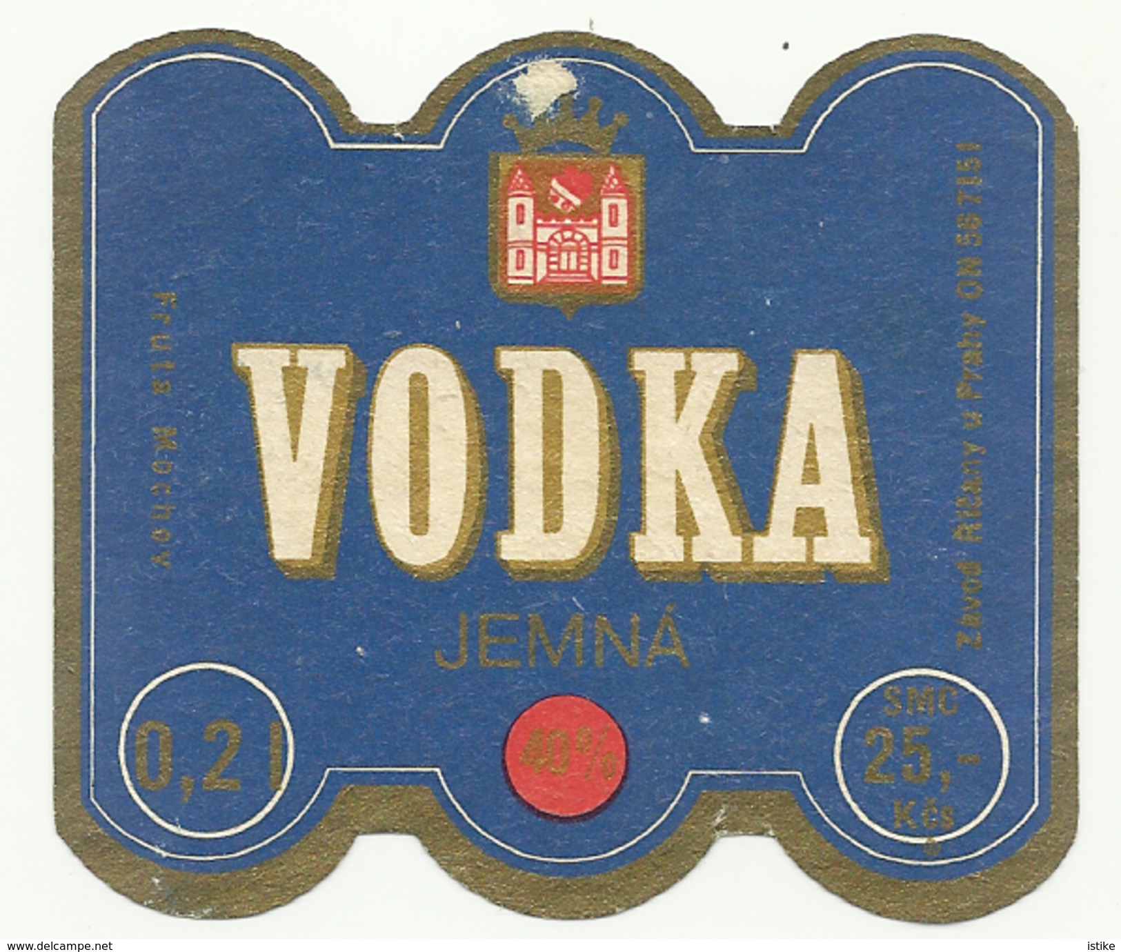 Czechoslovakia, Vodka Jemna 0,2 L. - Alcohols & Spirits