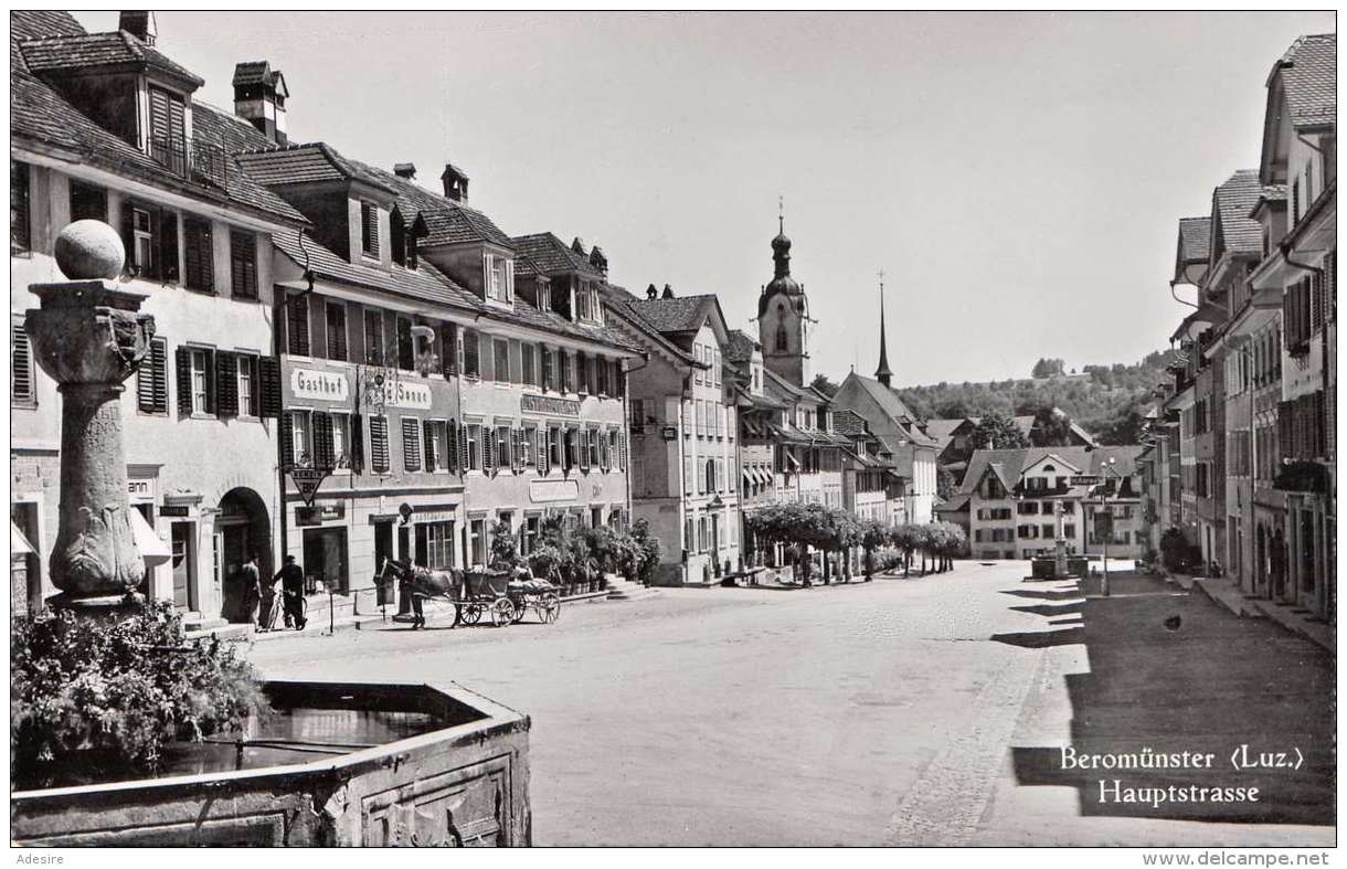 BEROMÜNSTER (Schweiz, Luzern) - Hauptstrasse, Gel.1956 - Beromünster