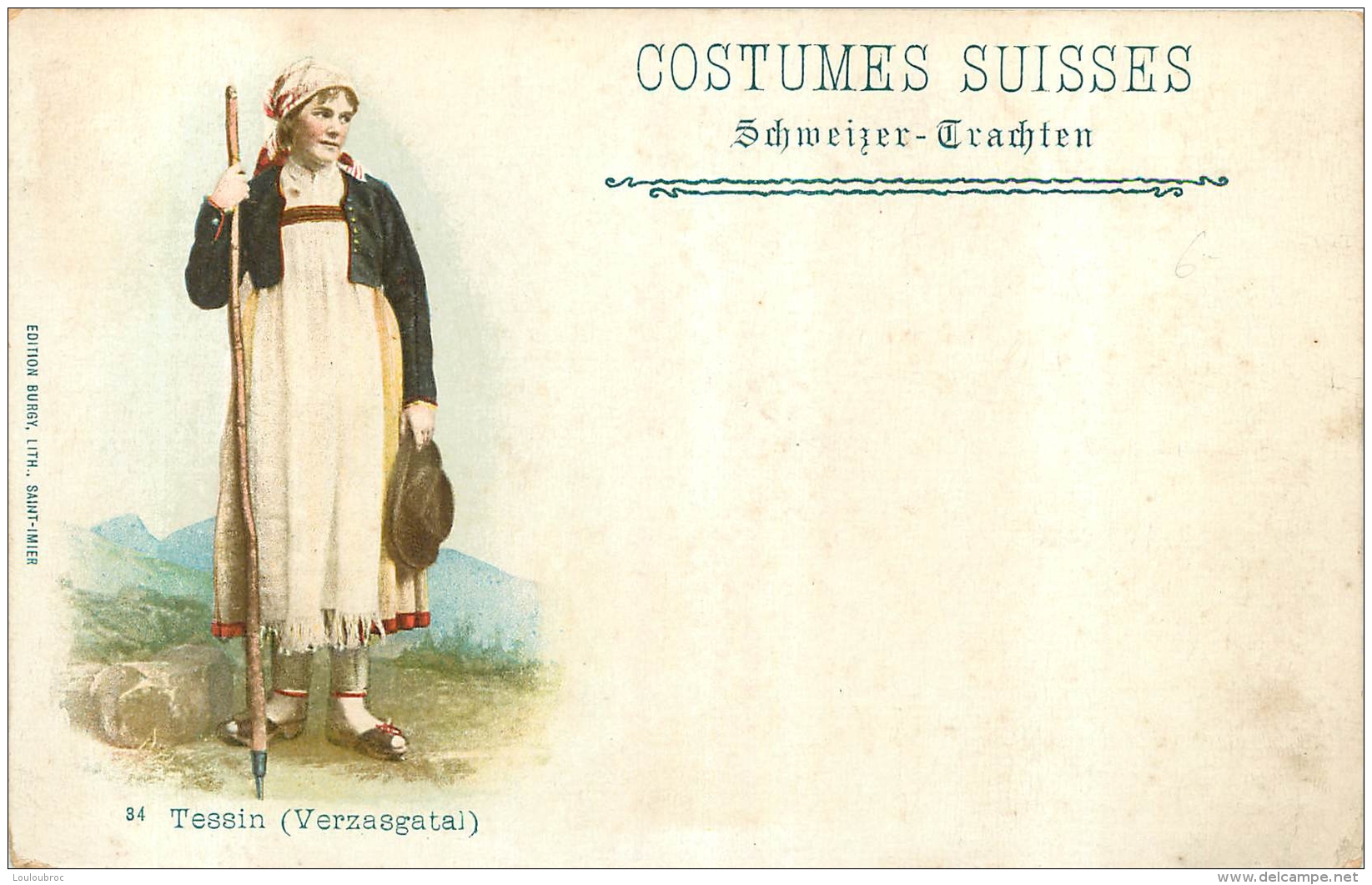 COSTUMES SUISSES SCHWEIZER  TRACHTEN  TESSIN  EDITION BURGY - Other & Unclassified