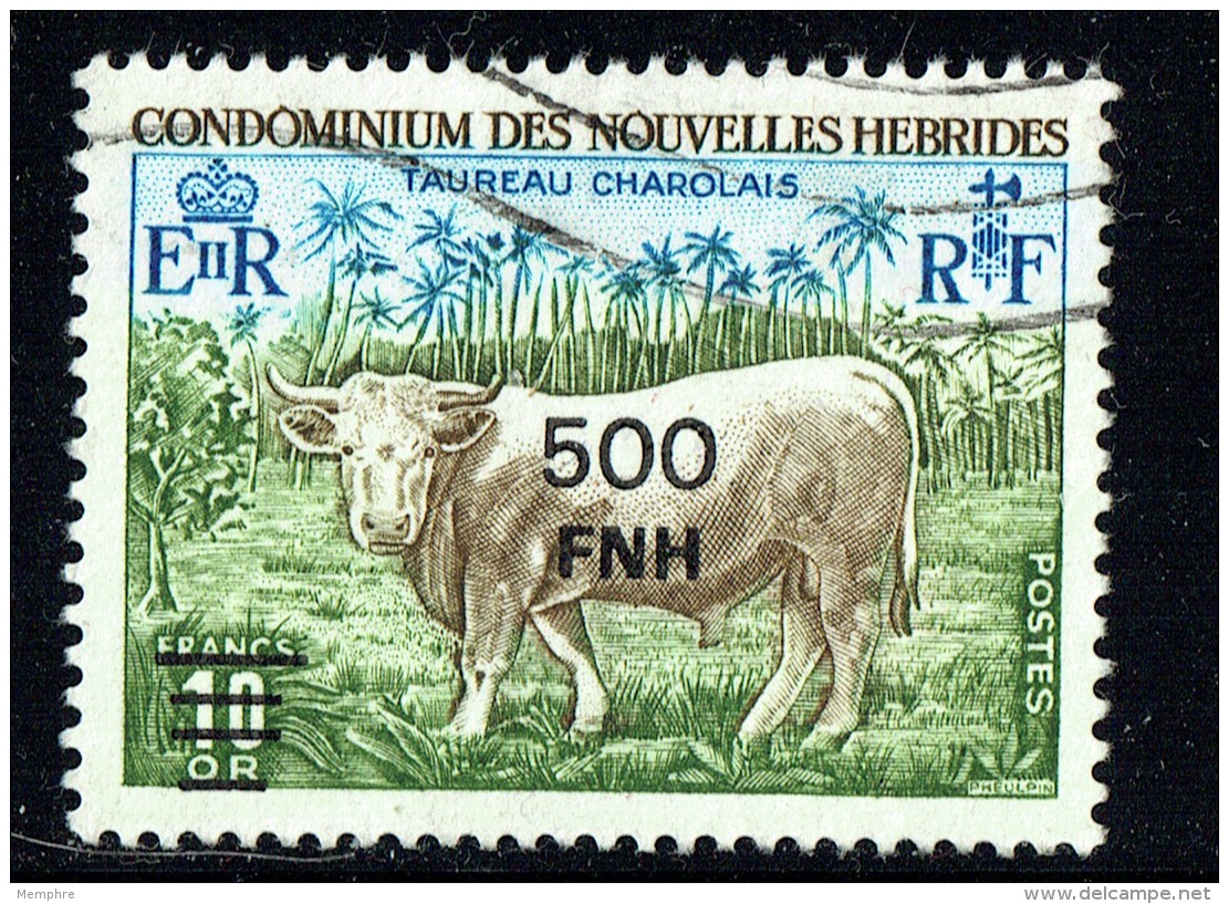 1977  Taureau Charolais  Surcharge De Paris  500 FNH - Usati