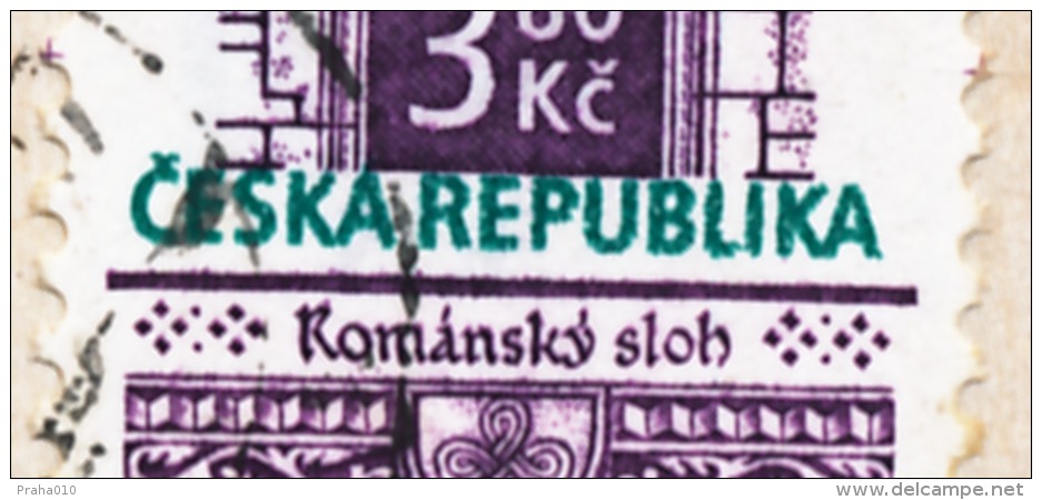 L0505 - Czech Rep. (1996) 739 01 Baska (postcard) Tariff: 3,60 Kc (stamp: Shifted Inscription "CESKA REPUBLIKA") - Plaatfouten En Curiosa