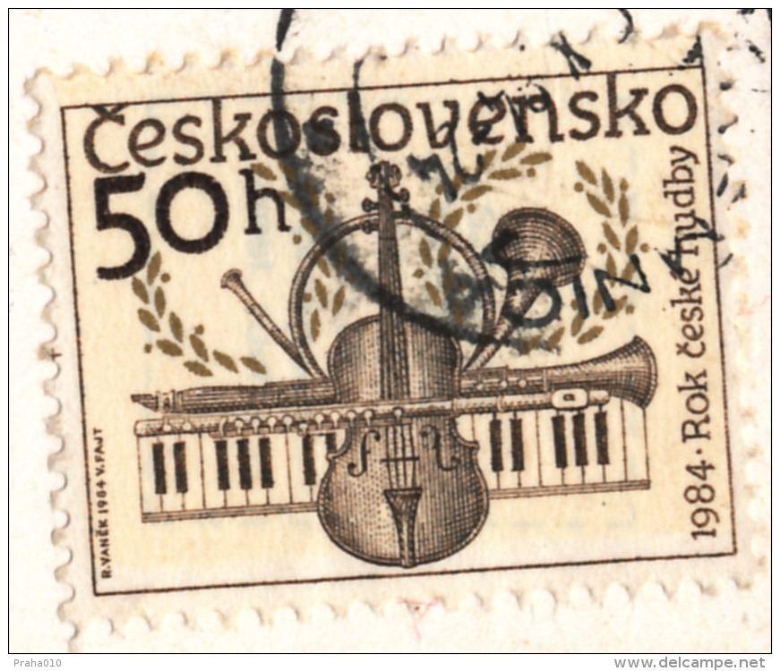 L0514 - Czechoslovakia (1984) Kremnica (postcard) Tariff: 50h (stamp: Shift Light Yellow Color - Background Printing) - Plaatfouten En Curiosa