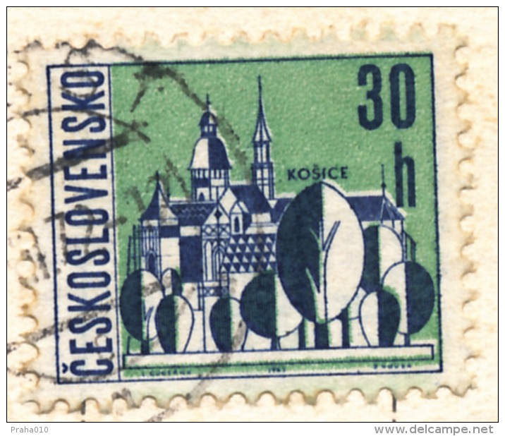 L0517 - Czechoslovakia (1972) Trest (postcard: Jihlava Mountains, Castle Rostejn) Tariff: 30h (stamp: Green Color Shift) - Variétés Et Curiosités