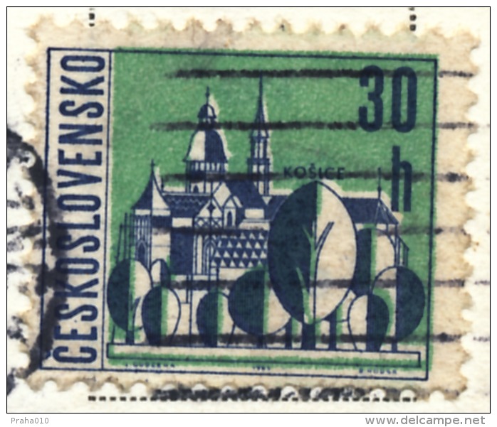 L0518 - Czechoslovakia (1972) Marianske Lazne 1 (machine Postmark) (postcard) Tariff: 30h (stamp: Green Color Shift) - Plaatfouten En Curiosa