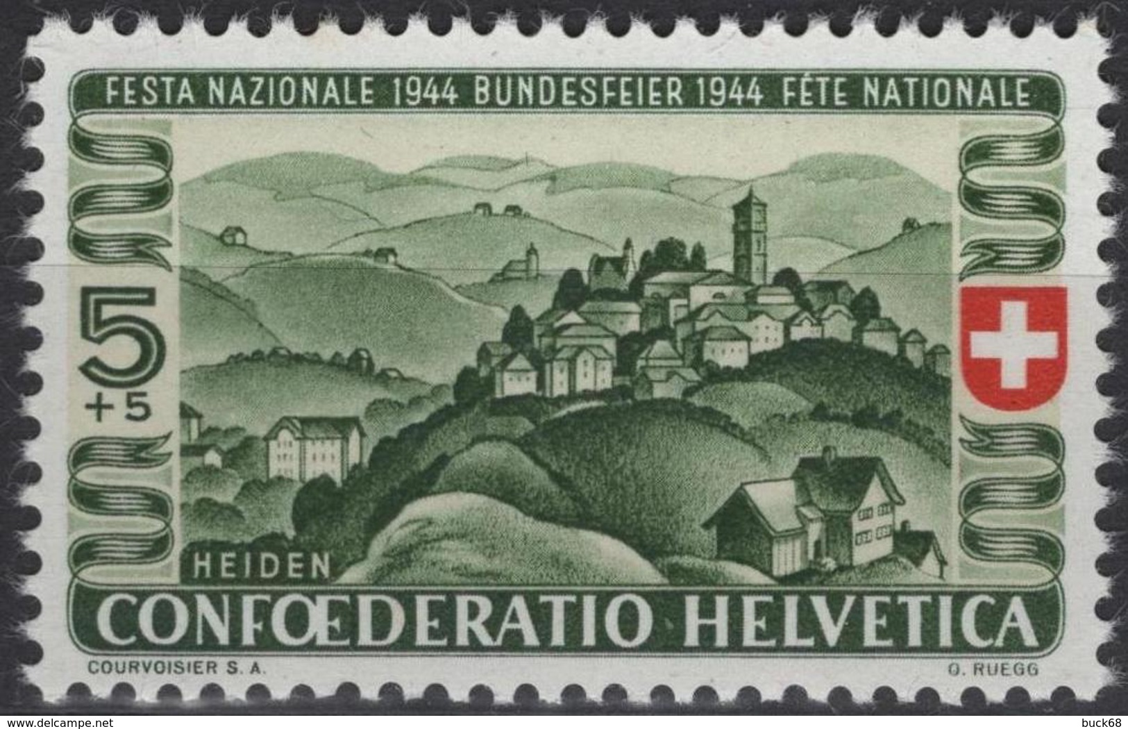 SUISSE SCHWEIZ SWITZERLAND Poste 395 ** MNH Fête Nationale Vue De Heiden - Neufs