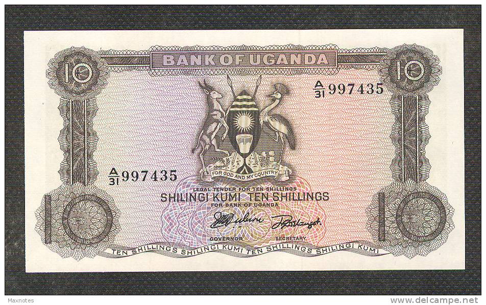 UGANDA : 10 Shillings -1966 - P2 - UNC - Uganda