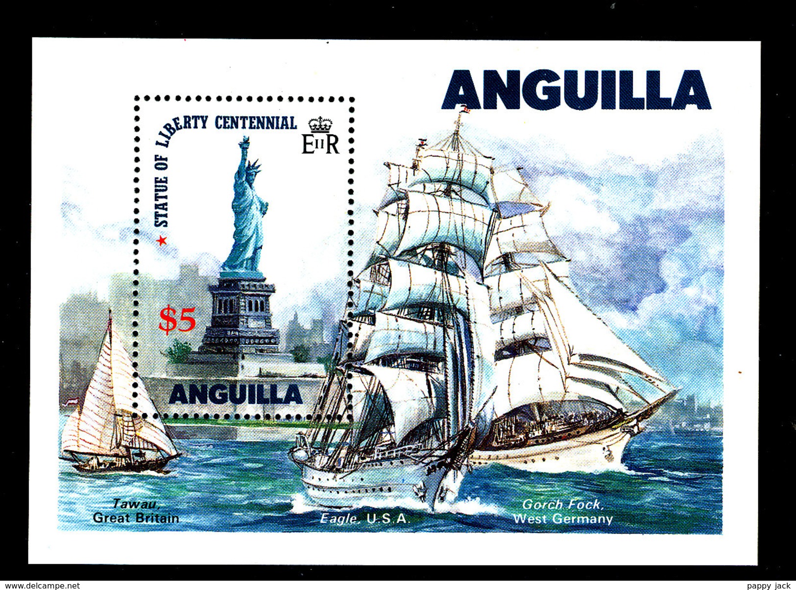 ANGUILLA Statue Of Liberty Centennial Ships Mini Sheet S/S Perf MNH - Anguilla (1968-...)