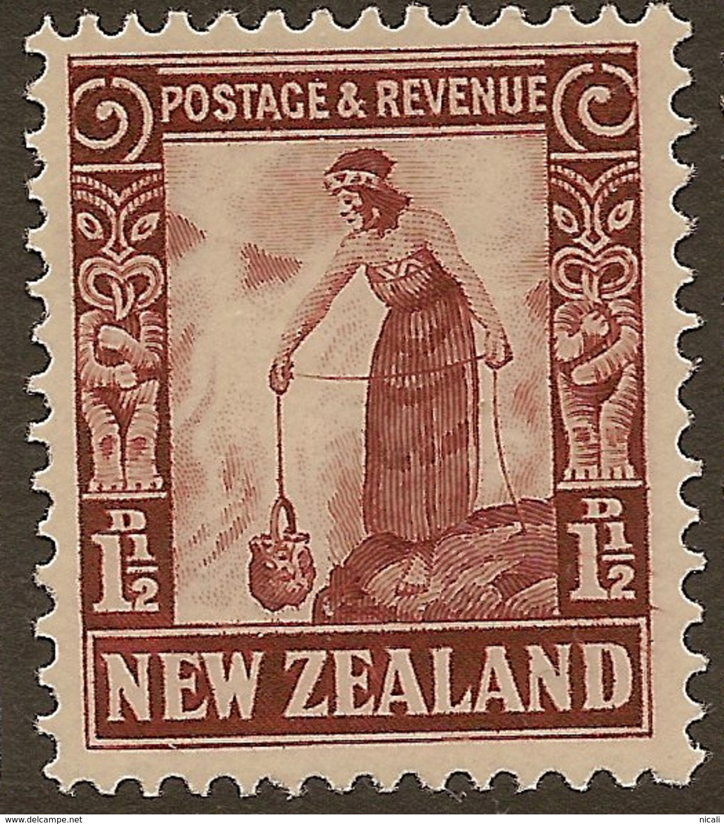 NZ 1935 1 1/2d Maori Cooking SG 558 HM #WQ243 - Unused Stamps