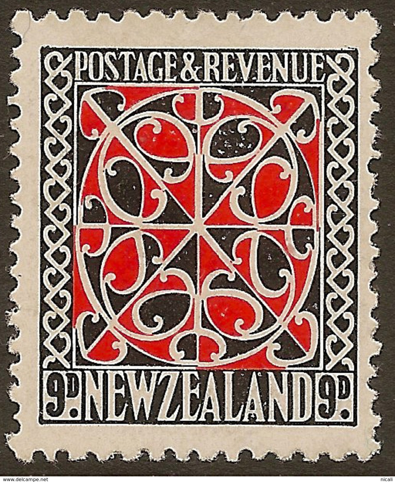 NZ 1935 9d Maori Panel SG 566 HM #WQ252 - Unused Stamps