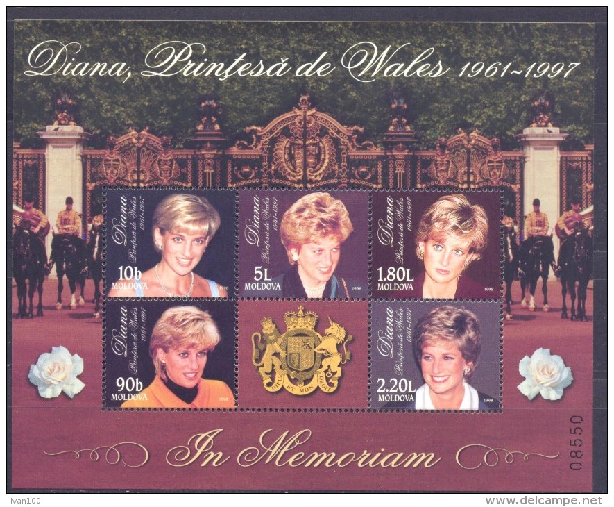 1998. Princess Diana, S/s, Mint/** - Beroemde Vrouwen