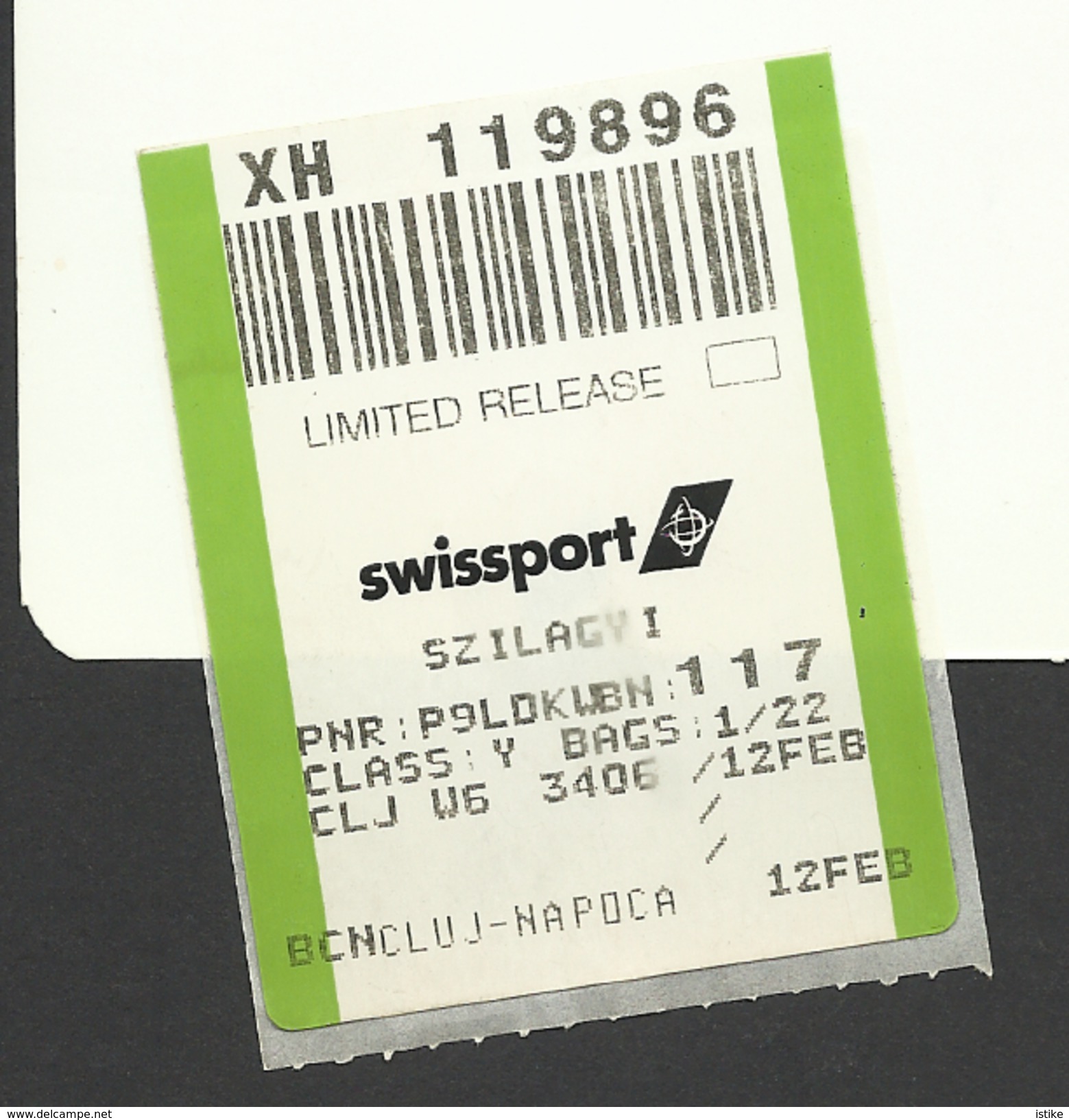 Spain, Swissport- Boarding Pass, Baggage Label, Barcelona- Cluj, 2015. - Europe