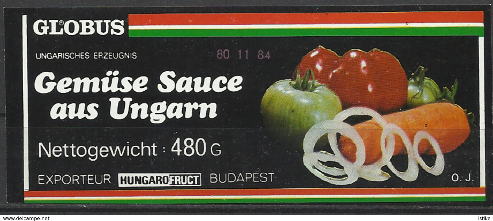 Hungary,"Globus", Gemüse Sauce Aus Ungarn, 1984. - Fruits & Vegetables