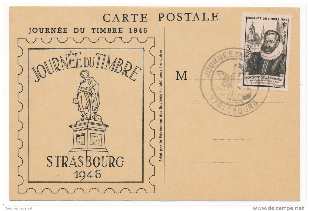 FRANCE => Carte Locale "Journée Du Timbre" 1946 - STRASBOURG - Covers & Documents
