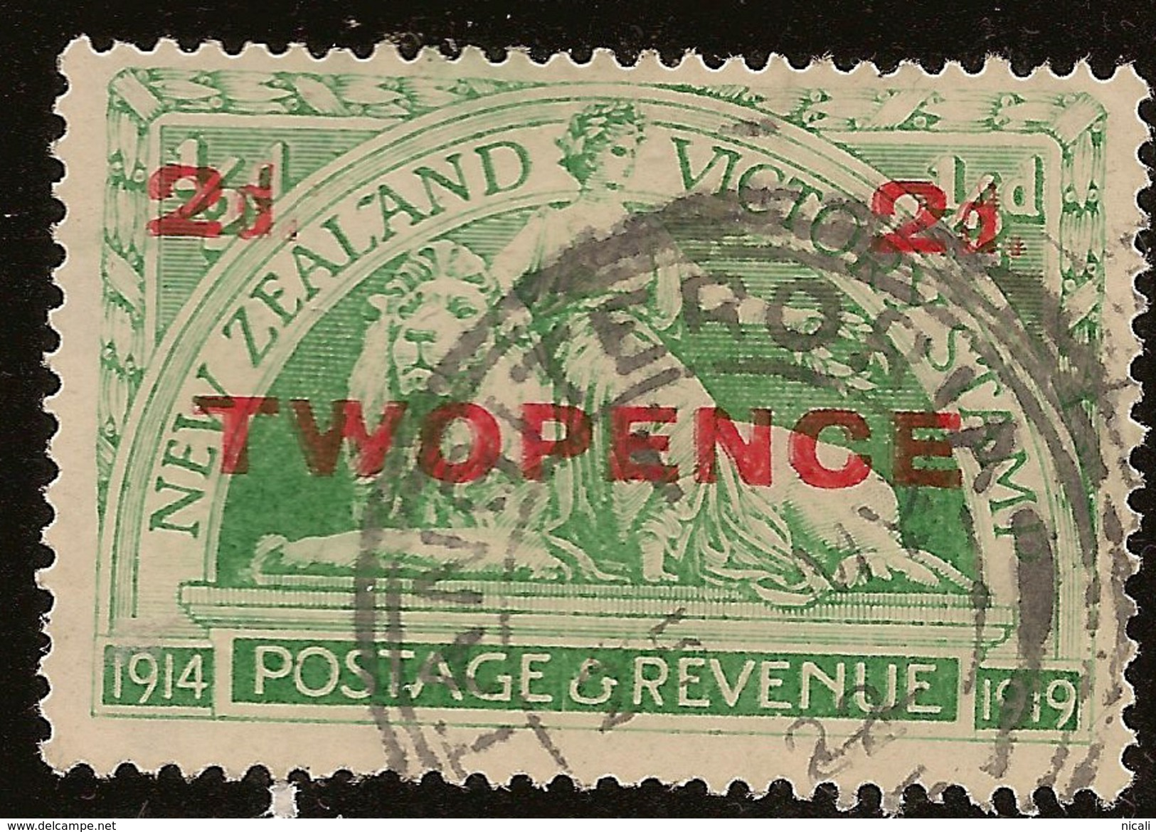 NZ 1920 2d On 1/2 Pmk Tangiteroria SG 459 U #WY221 - Gebraucht