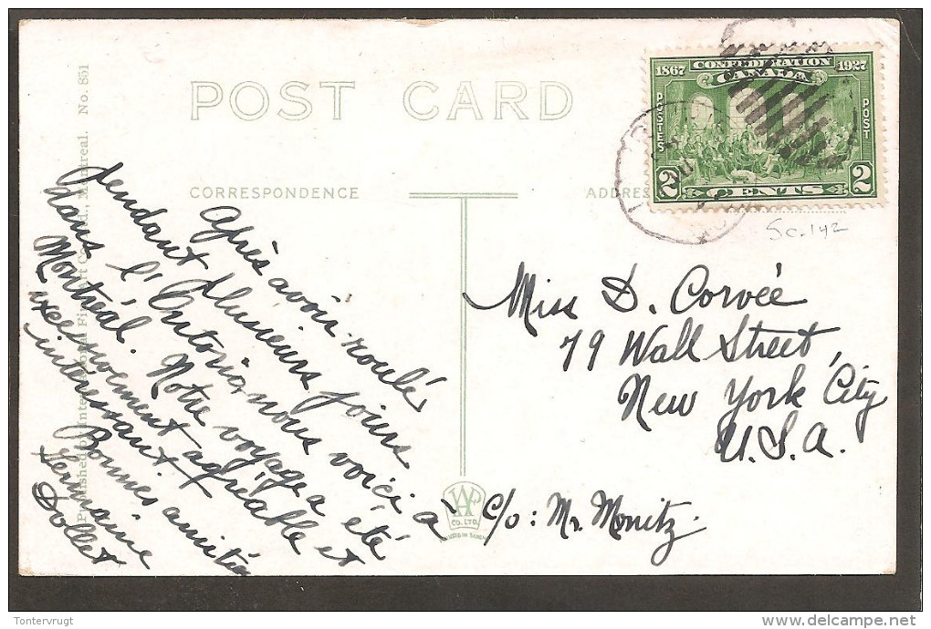 Scott No. 142 On Caughnawaga Postcard - Historia Postale