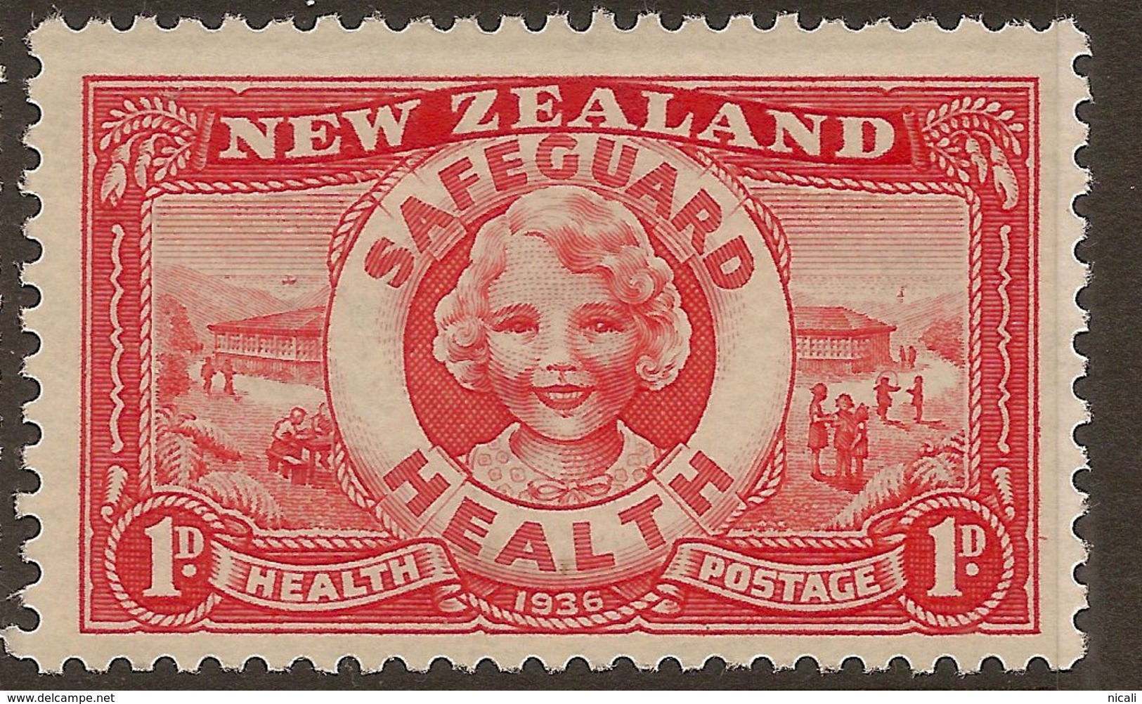 NZ 1936 1d+1d Health Lifebuoy SG 598 HM #WQ135 - Neufs