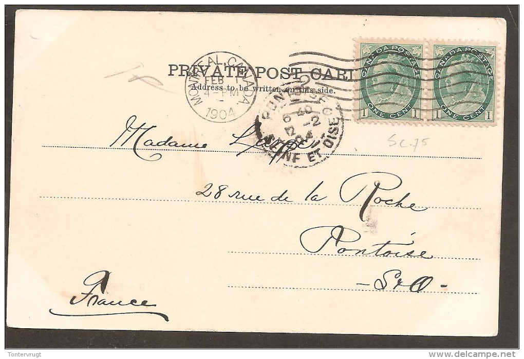 Scott No. 75. Pair On Postcard - Postgeschiedenis