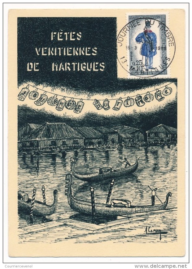 FRANCE => Carte Locale "Journée Du Timbre" 1968 MARTIGUES - Fêtes Vénitiennes - Briefe U. Dokumente