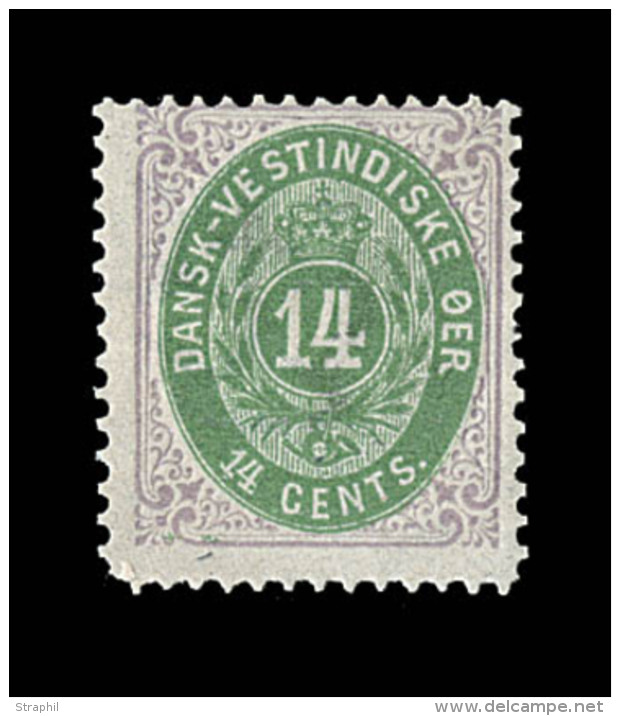 N°12 - 14c Vert Et Gris - TB - Danemark (Antilles)