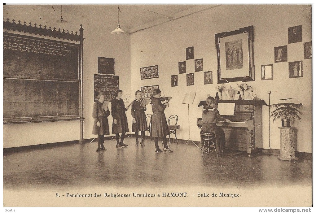 Hamont.  -   Pensionnat Des Réligieuses Ursilines   -   Salle De Musique  -  Prachtige Kaart  -  1927 Naar  Esschen - Hamont-Achel