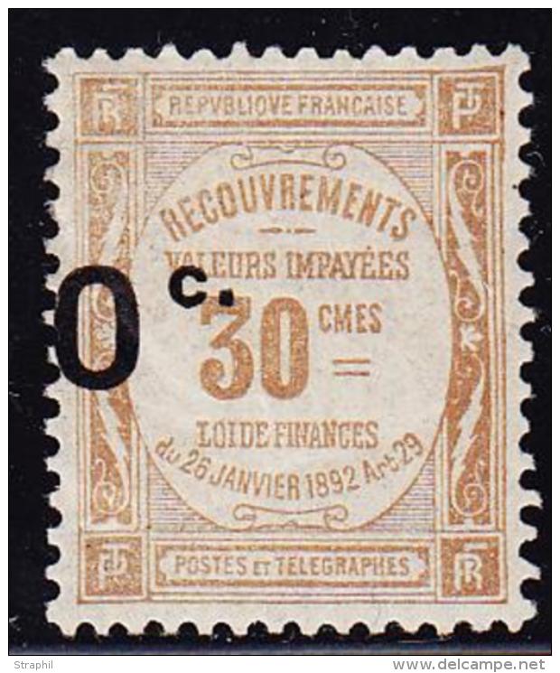 TIMBRES TAXE N°49 - Surch "0C" Par Décalage S/30 Brun - TB - Altri & Non Classificati