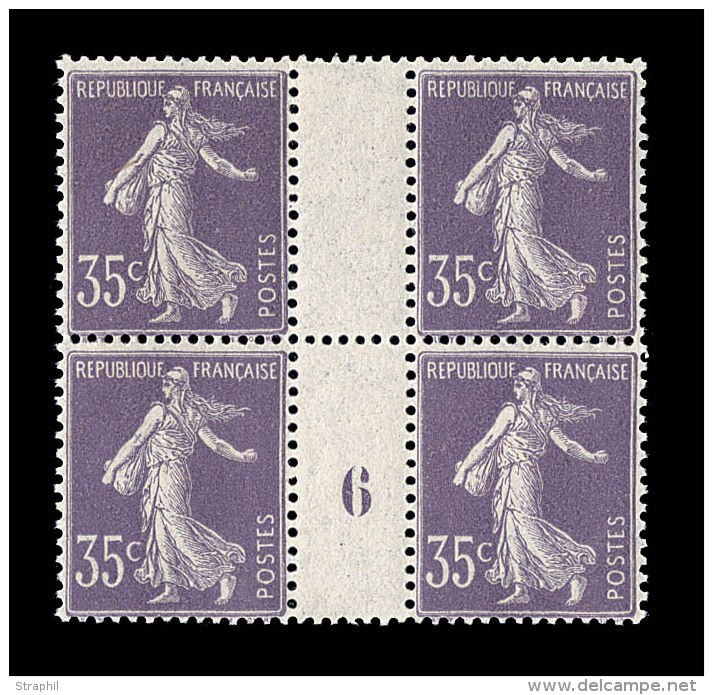 N°136 - 35c Violet - Type II - Bloc De 4 - Mill. 6 - Inf. Charn. S/ Interpanneau - TB - Millésimes