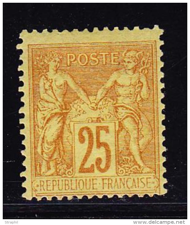 N°92 - 25c Bistre Jaune - TB - 1876-1878 Sage (Tipo I)