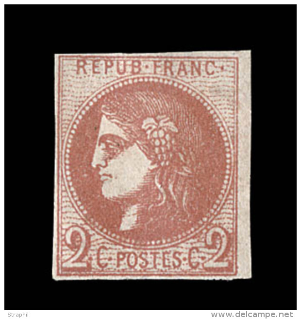 N°40Ba - 2c Rouge Brique - Signé Et Notifié Calves - TB - 1870 Emission De Bordeaux